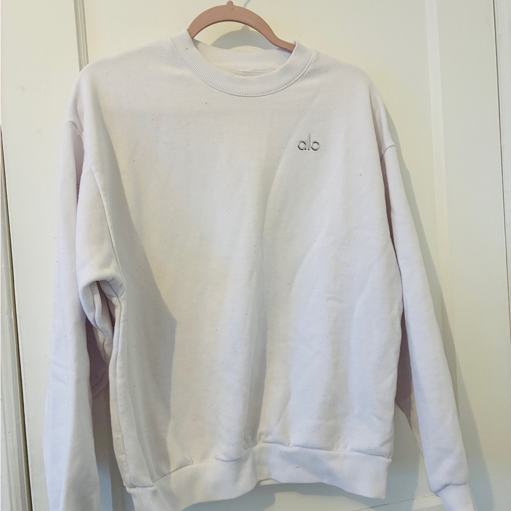 ALO Yoga Cream Crewneck Sweater and Pants